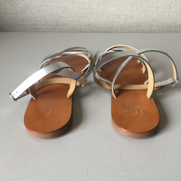 J. Crew Cross-strap flat sandals metallic leather - Picture 6 of 7